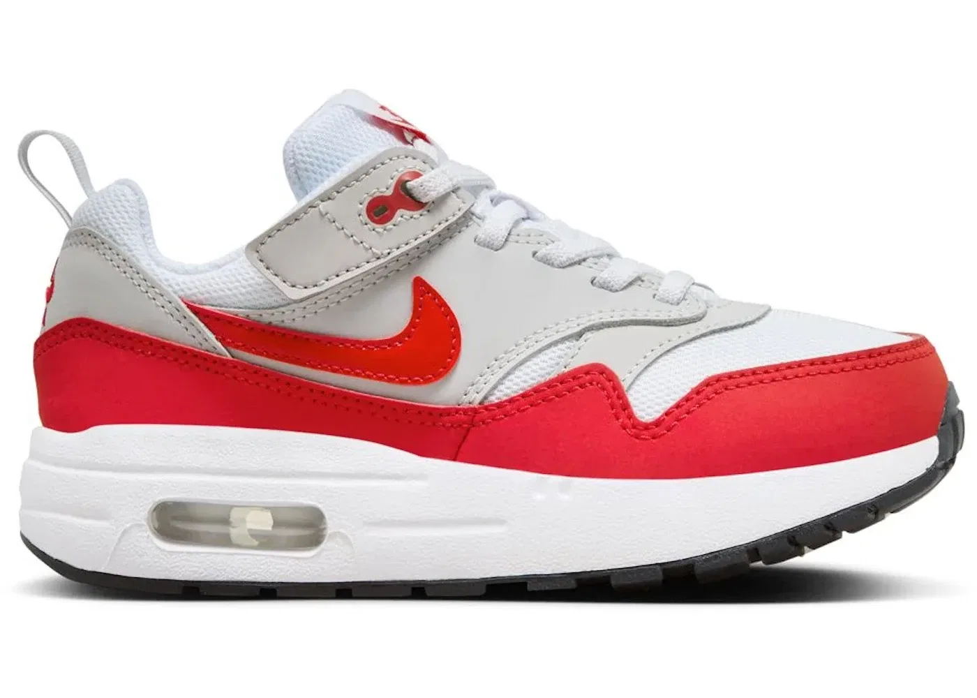 Детские кроссовки Lifestyle с технологией EasyOn Nike Air Max 1 EasyOn, White/University Red-Neutral Grey-Black