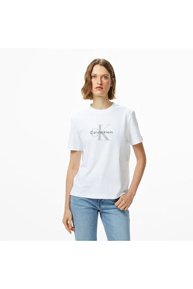 Женская футболка с коротким рукавом Hero Classic Monologo Calvin Klein, White