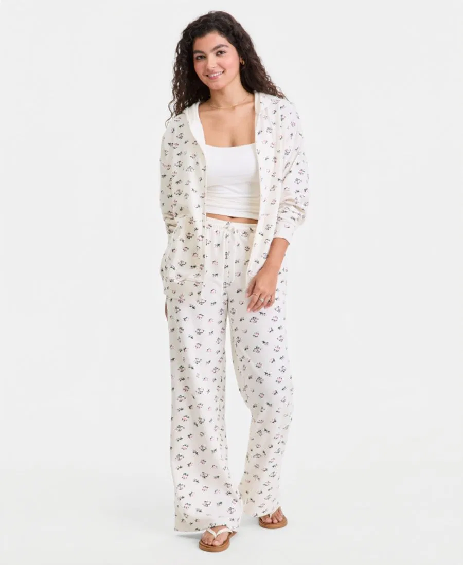 Спортивные брюки с принтом и широкими штанинами, на кулиске Rebel Veil, White Floral