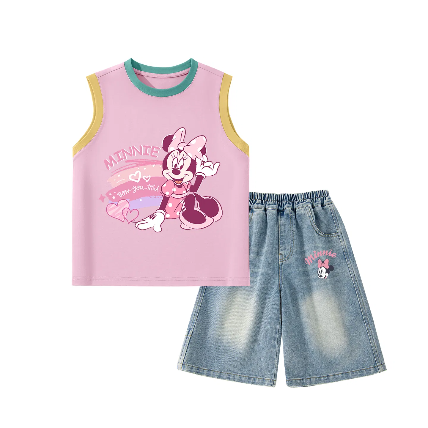 Костюм спортивный Kids Casual Sportswear, Disney, Rainbow Heart Blue Pink