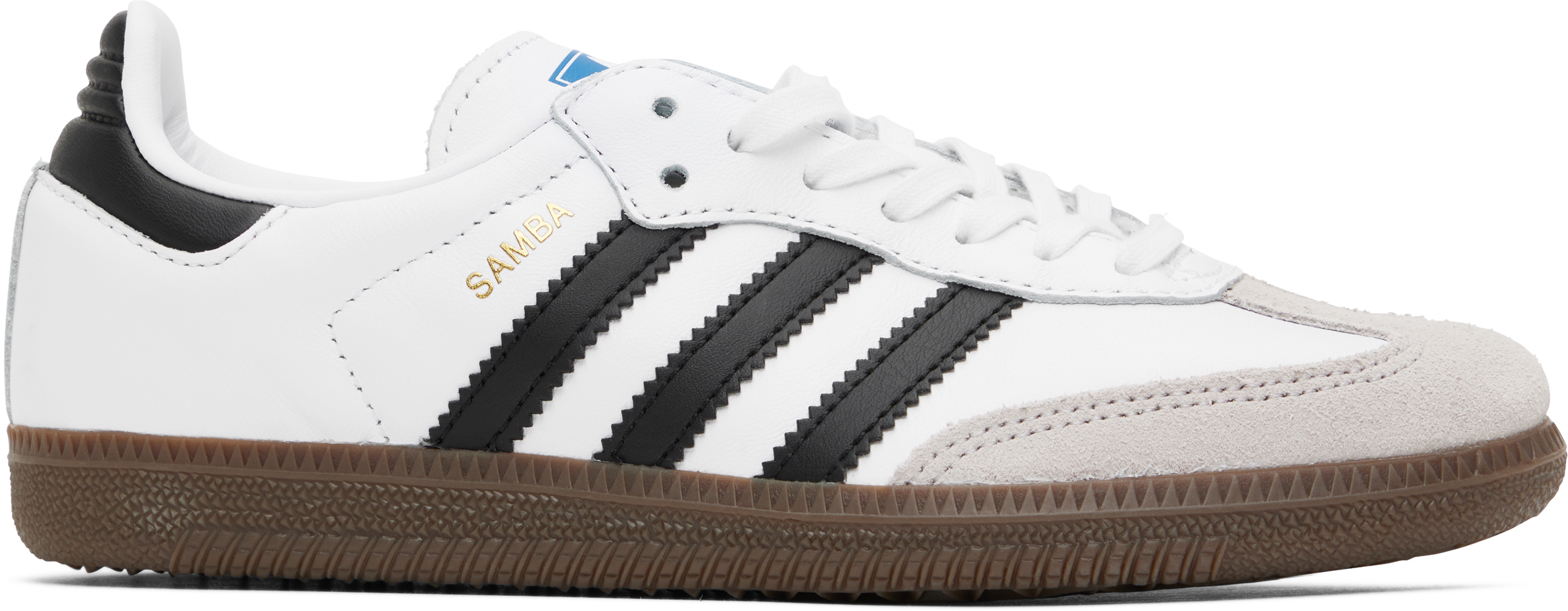 

Большие детские белые и черные кроссовки Samba OG Adidas Kids