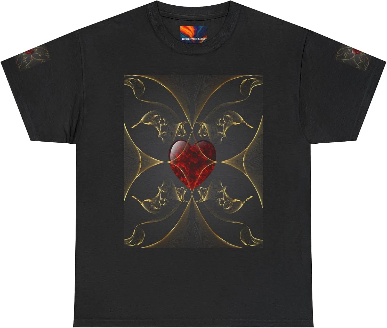 Мужская футболка с сердцем Gildan 5000, Black