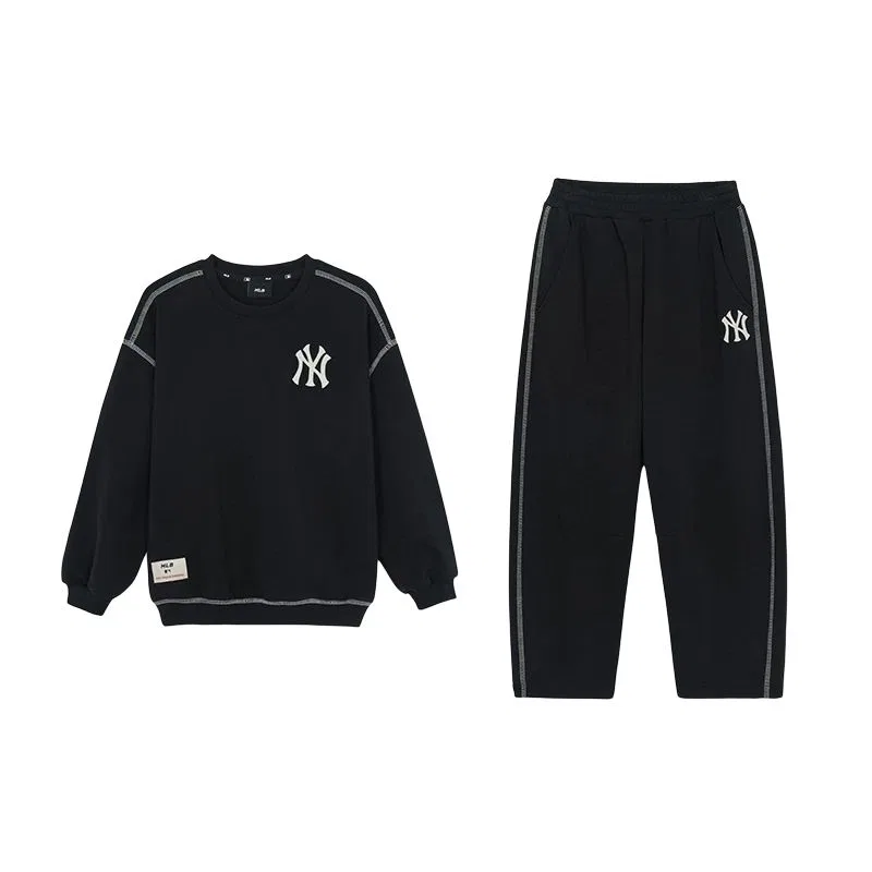 Детский спортивный костюм с круглым вырезом, черный, MLB KIDS