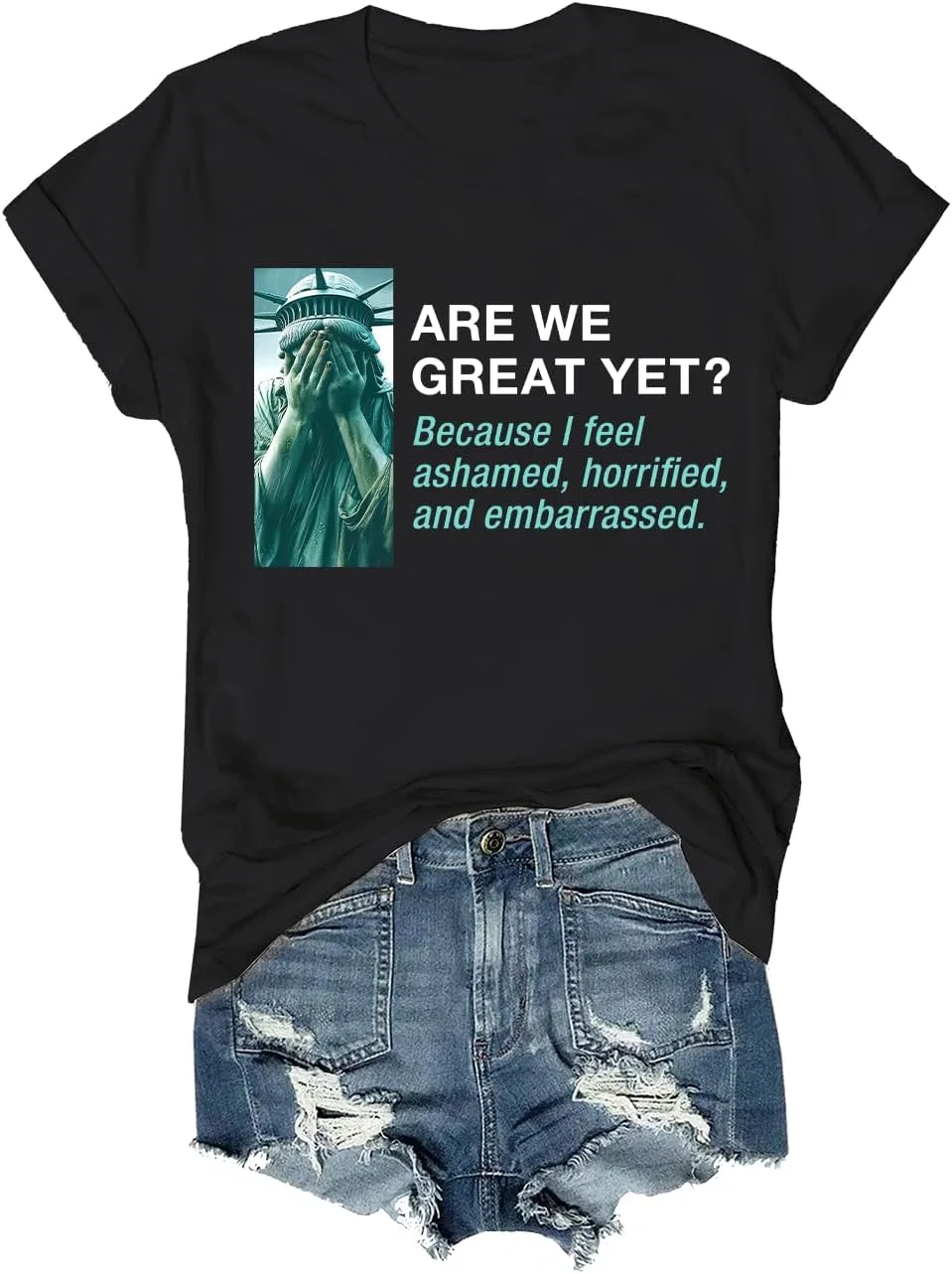 Футболка с принтом Unisex Are We Great Yet, Black