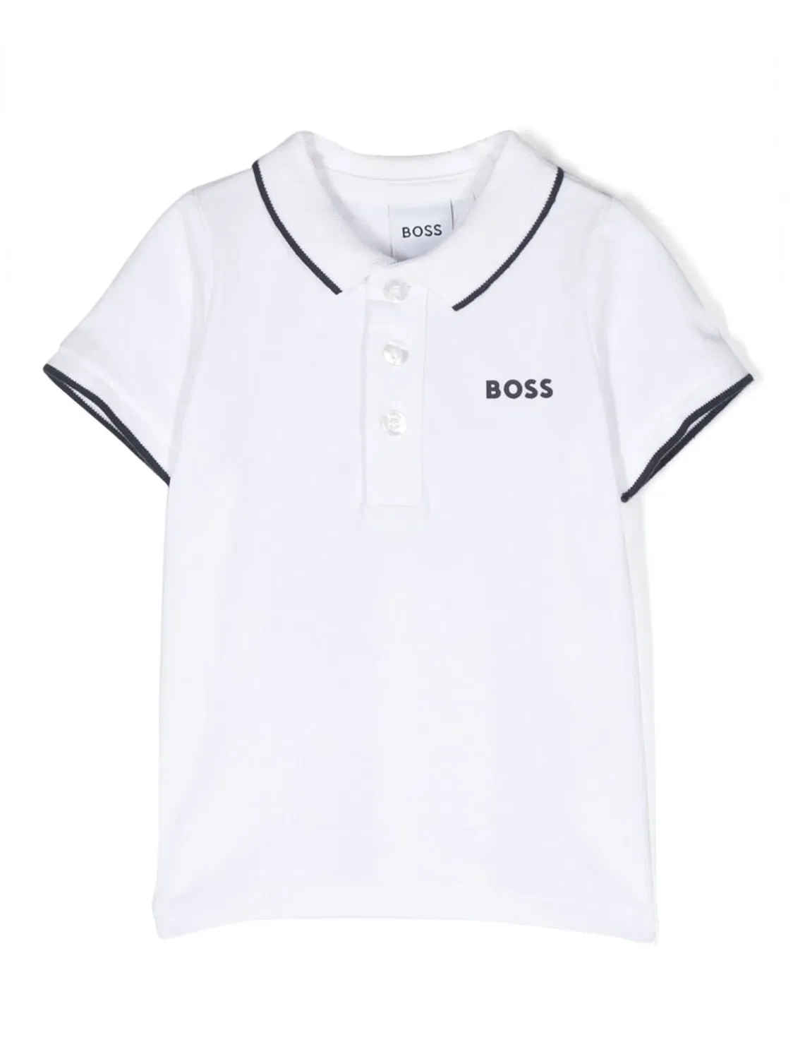 BOSS Поло с логотипом, белое