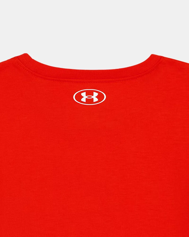 Комплект для девочек влагоотводящий, 2 предмета: футболка и брюки UA Sporty UnderArmour, Anthem Red/White — фото 4