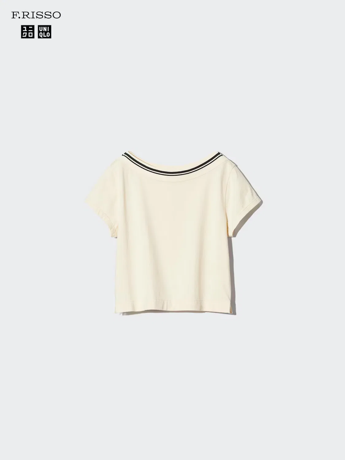 Футболка Uniqlo, с вырезом-лодочкой, желтый — фото 4