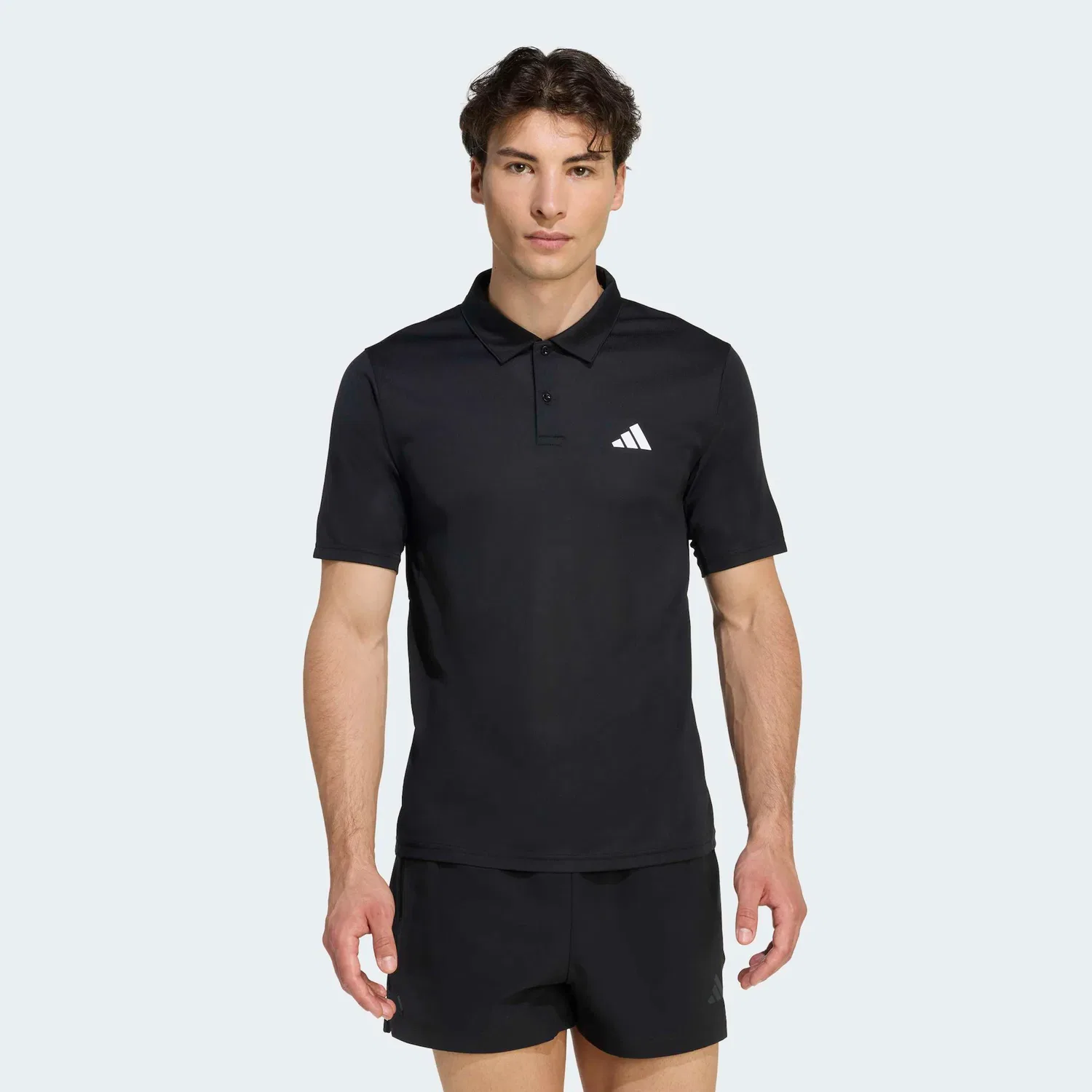 Мужское поло с влагоотводящей технологией WORKOUT ESSENTIALS BASE Adidas Performance, Black — фото 2