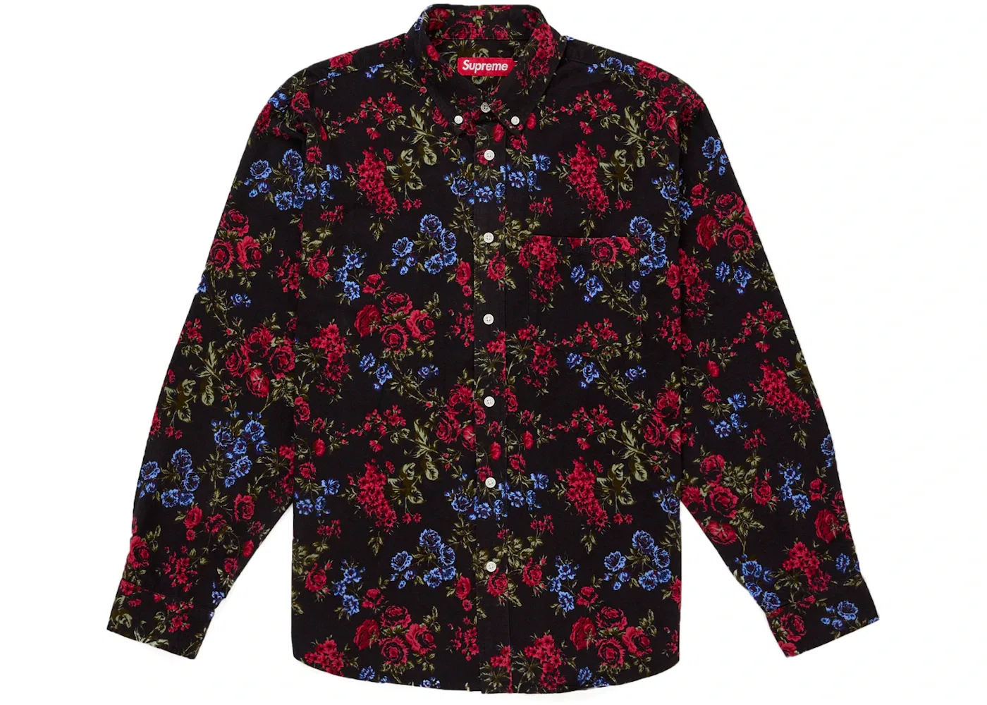 Мужская рубашка с принтом фланелевая Supreme, Black