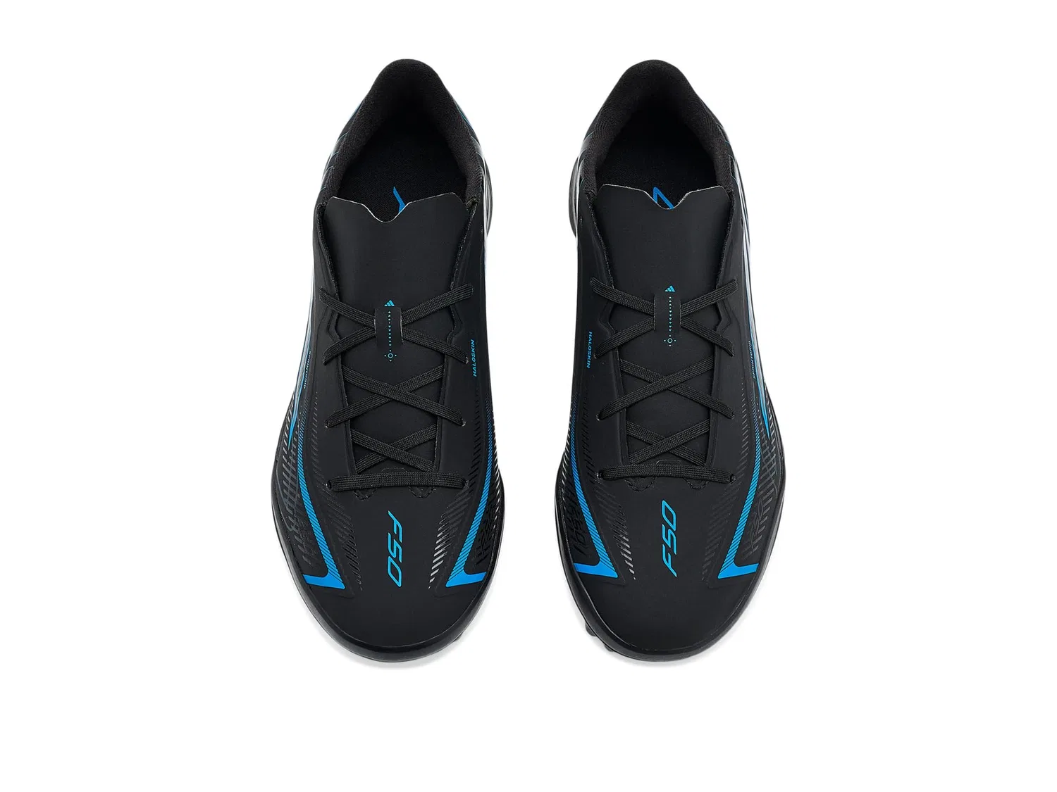 Бутсы F50 Hyperfast League Turf (для малышей, маленьких и больших детей) Adidas Kids, Black/Black/Lucid Ray Blue — фото 3