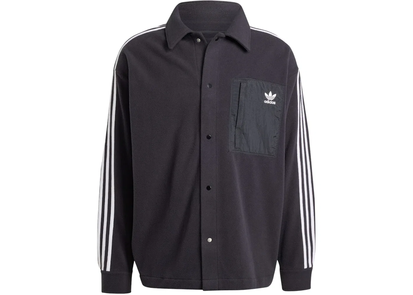 Мужская флисовая рубашка с длинным рукавом Adidas, Black