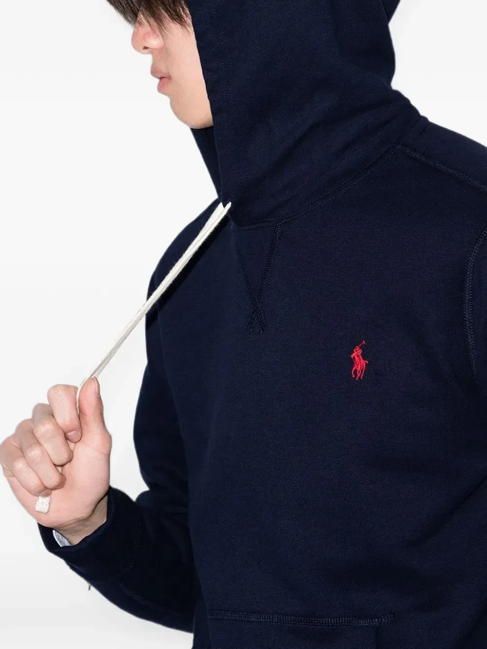 Толстовка с капюшоном на шнурке с вышитым логотипом Polo Ralph Lauren, синий — фото 4