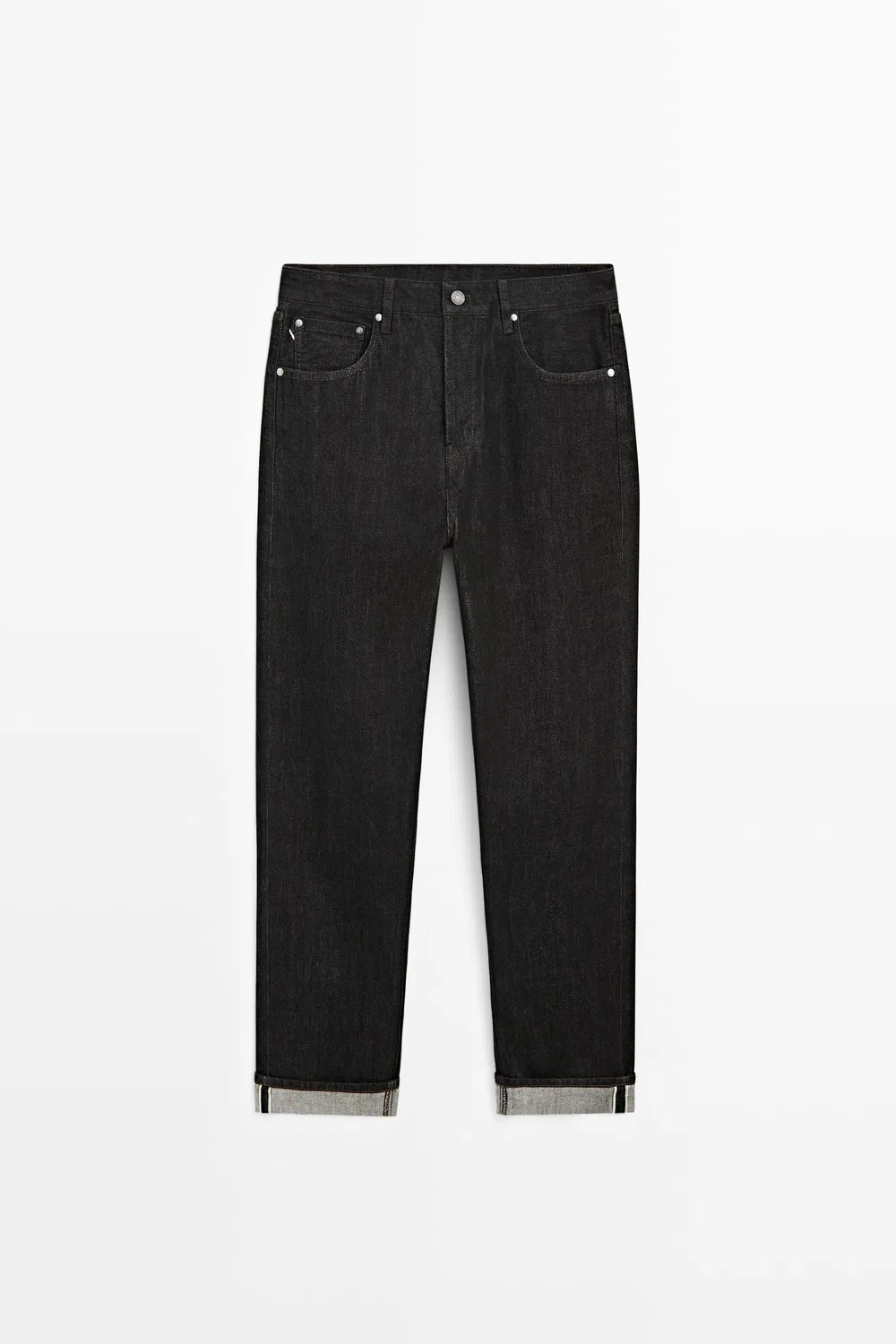 Джинсы Massimo Dutti Selvedge Fit, черный — фото 2