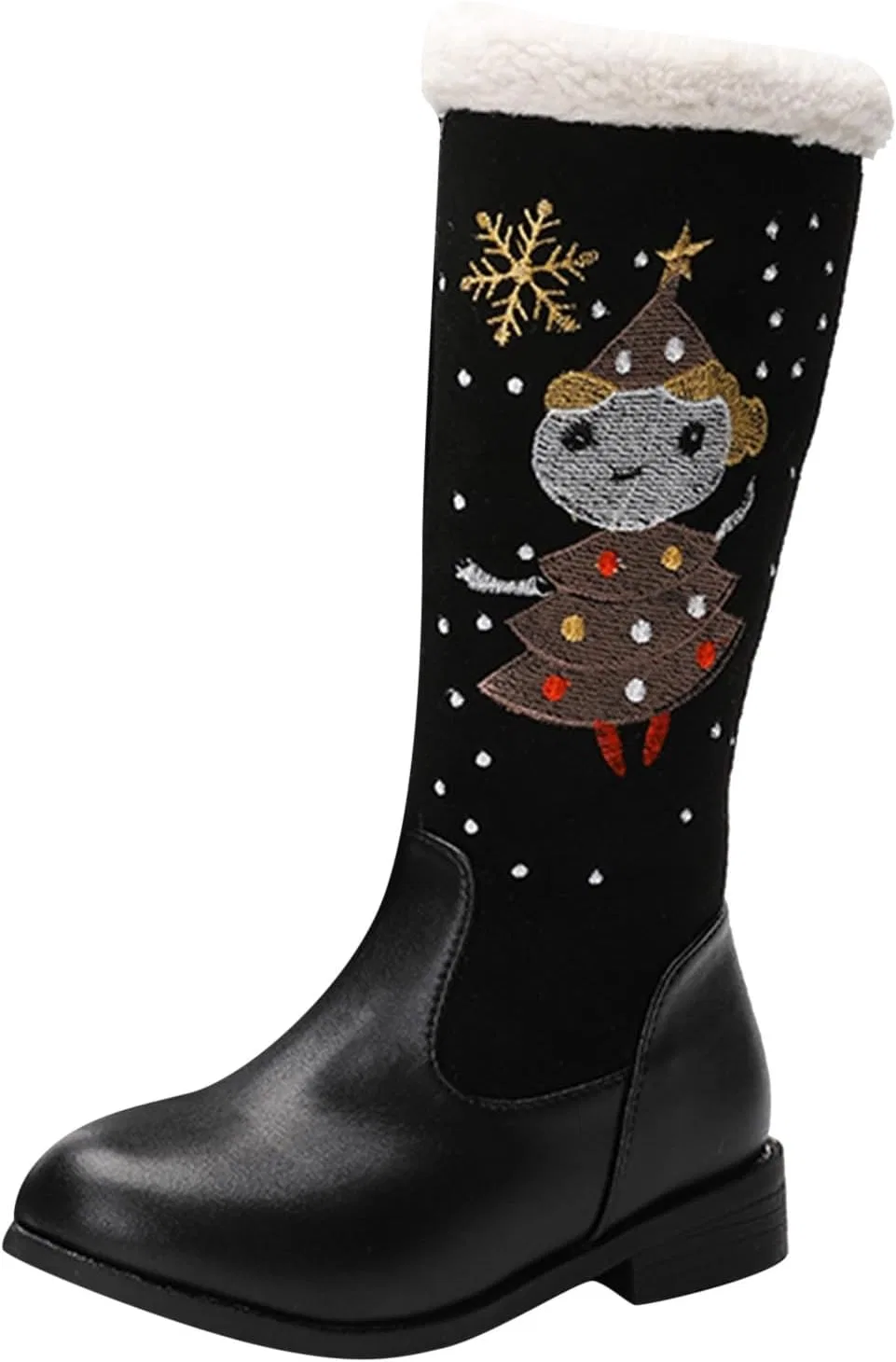 Детские ботинки с флисовым воротником Cowgirl Cowboy Boots, Black