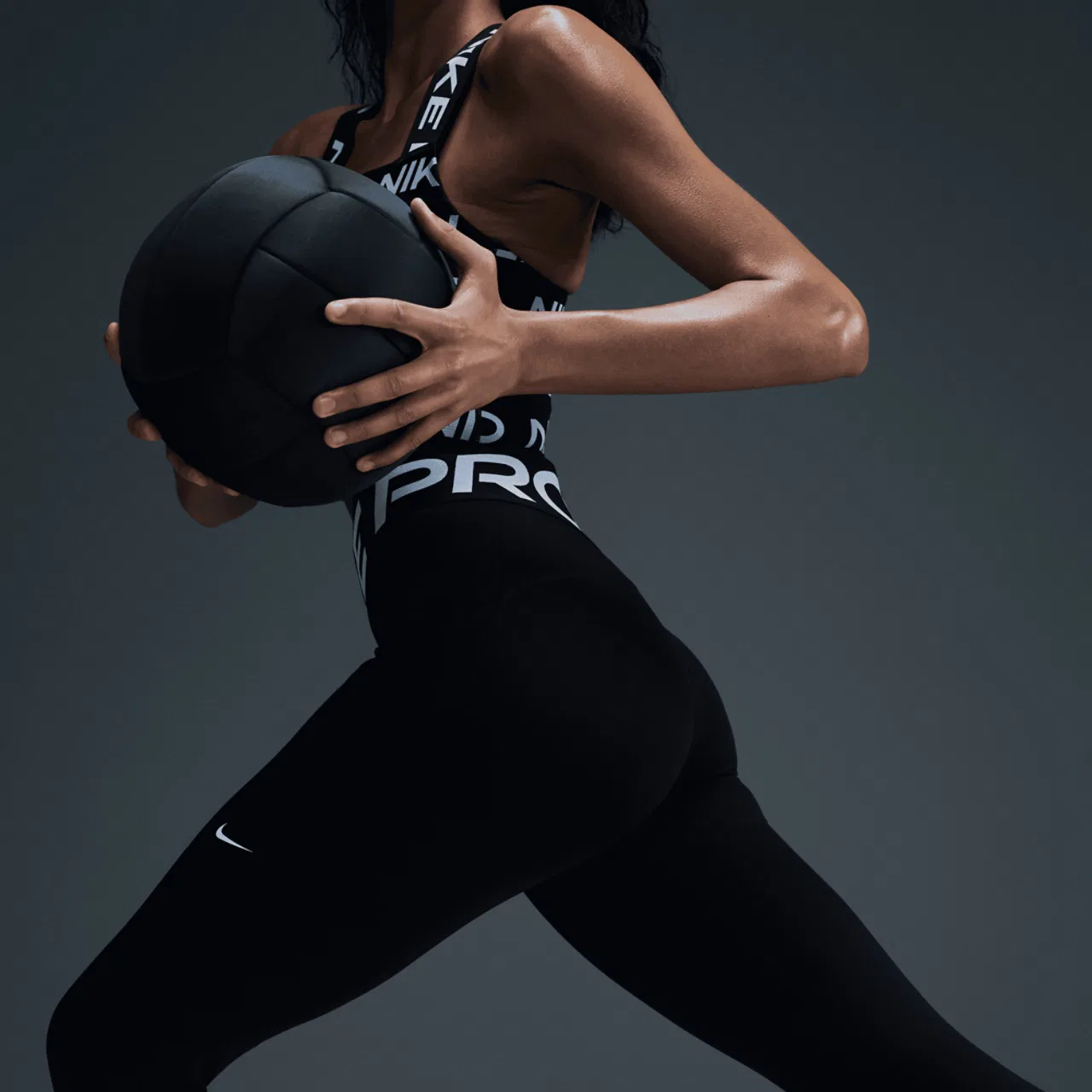 Женские леггинсы с высокой посадкой, с боковыми карманами, Nike Pro Dri-FIT High Rise SCLPT 7/8, Nike, White/Black — фото 4