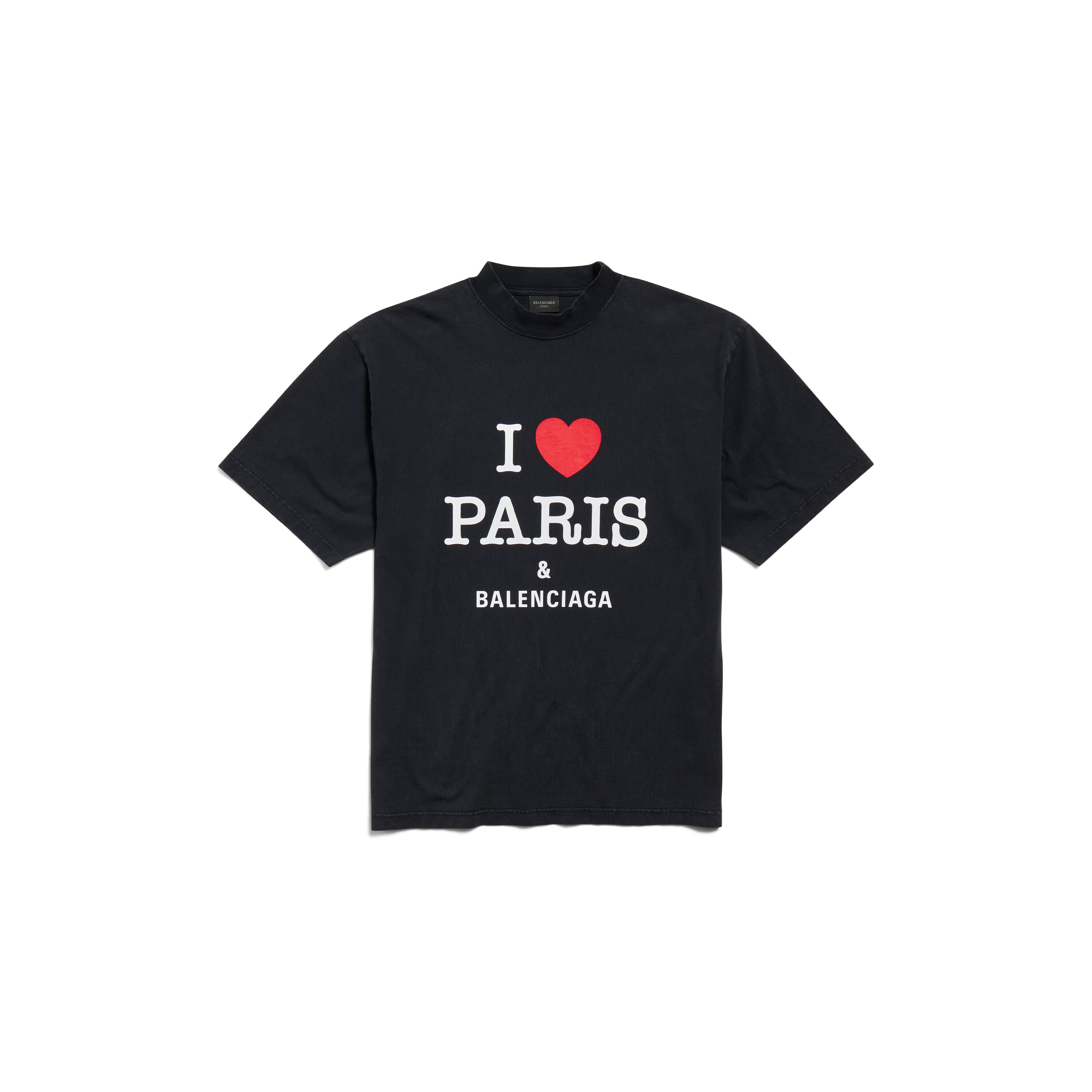 

Футболка I Love Paris & Balenciaga, средний крой, черный