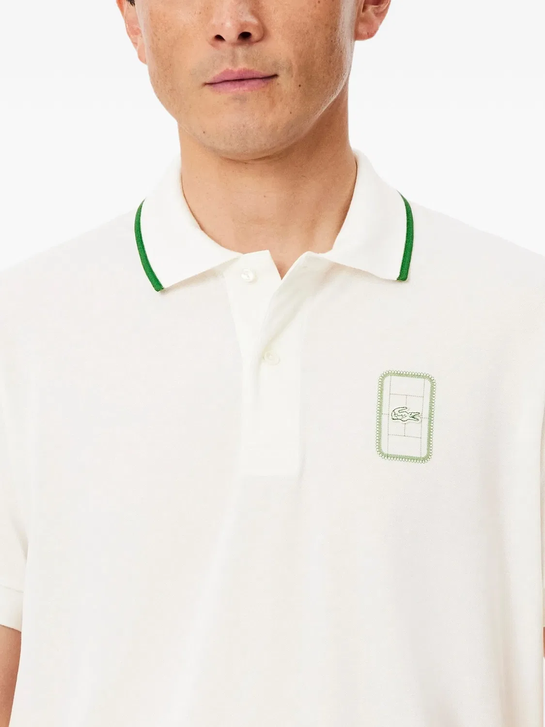 Поло пике с принтом Lacoste, белый — фото 2