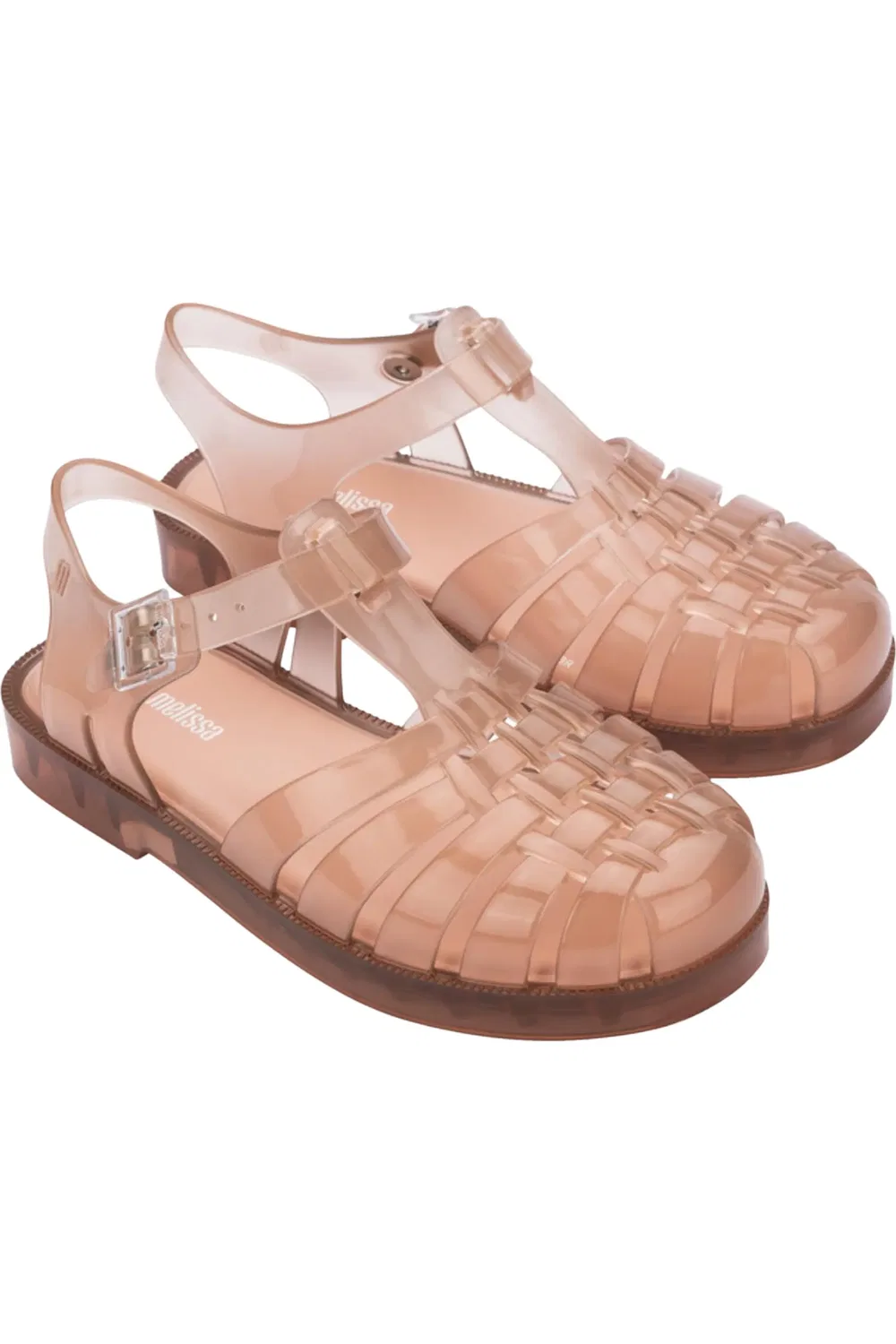 Детские сандалии рыбацкие с амортизирующей стелькой Possession Mini Melissa, светло-бежевый/прозрачный