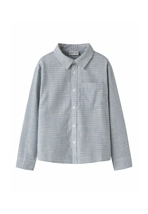 Рубашка в клетку Overshirt regular fit Name It, Ashley Blue, синий — фото 3