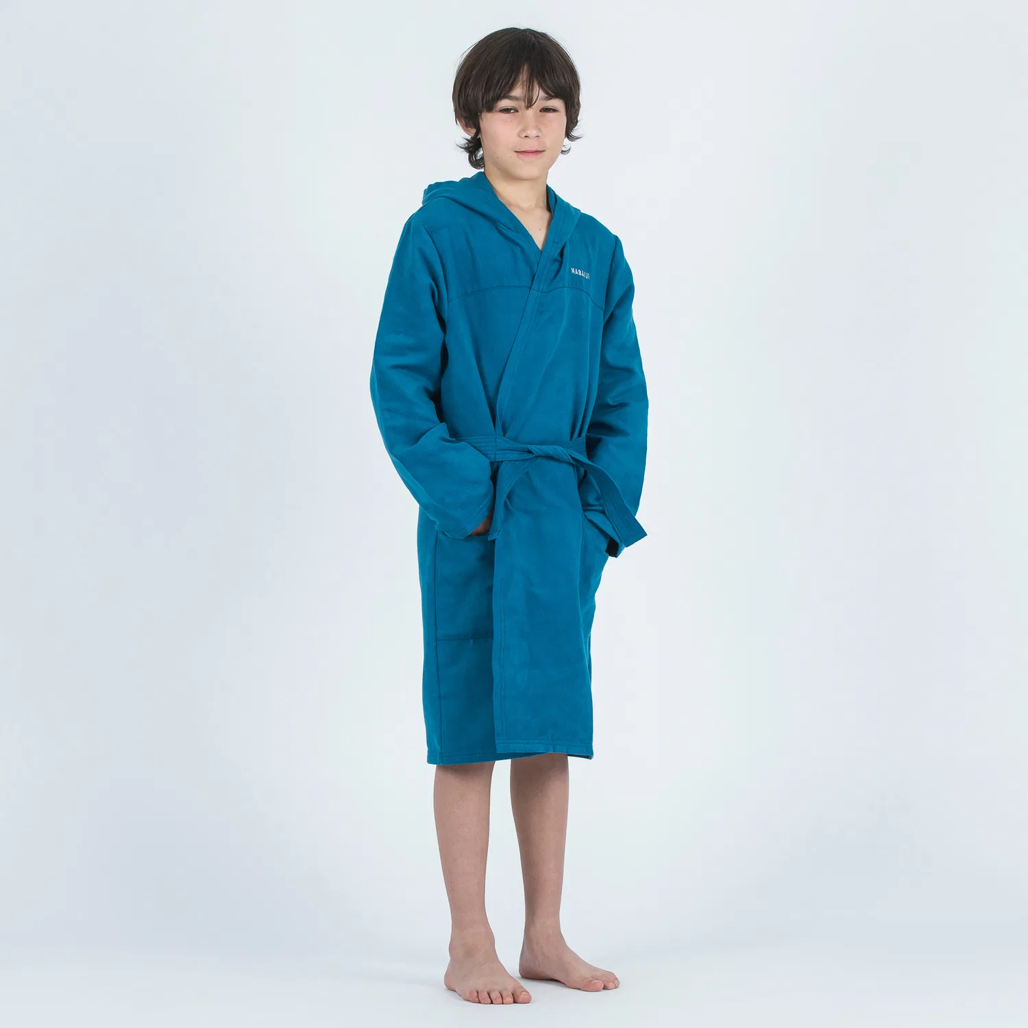 Детский халат из микрофибры с капюшоном Bademantel Mikrofaser Kinder, Decathlon, Berlinerblau — фото 2