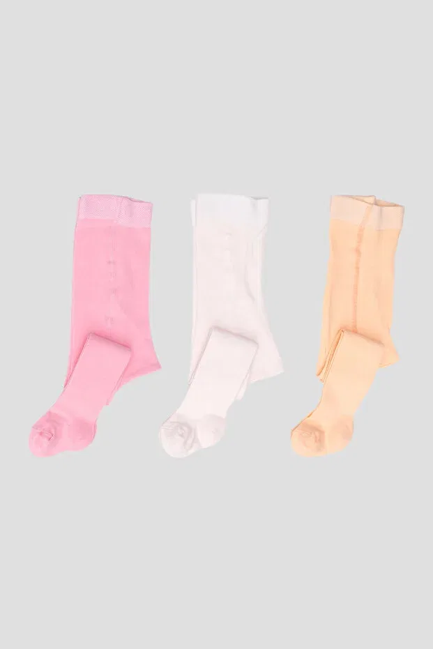 Детские колготки хлопковые комплект 3 шт Defne Baby, Pink