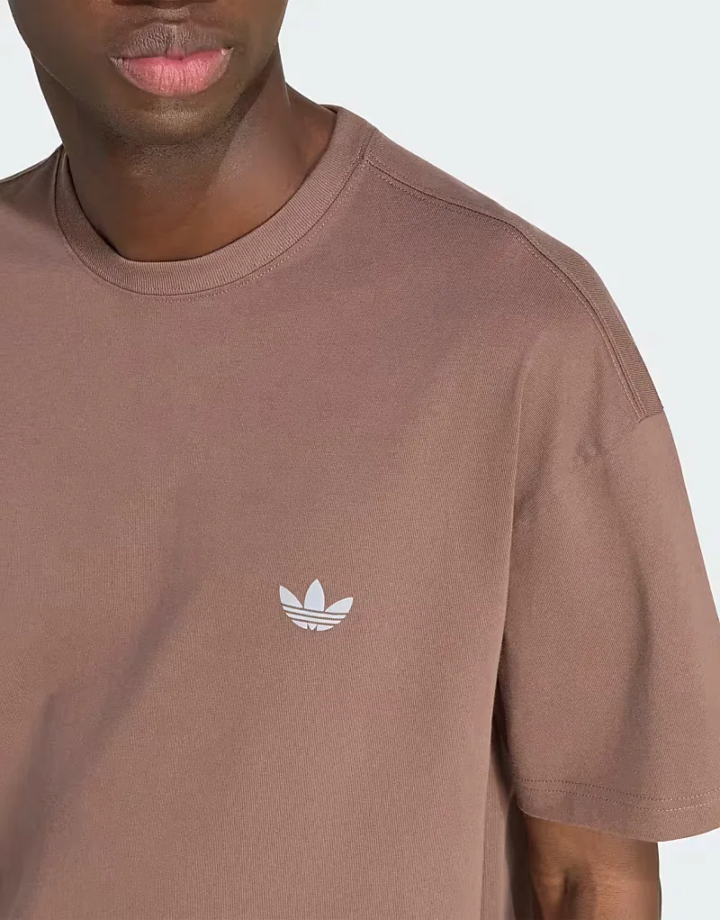 Футболка Adidas Originals Trefoil essentials spacer loose tee, коричневый — фото 3