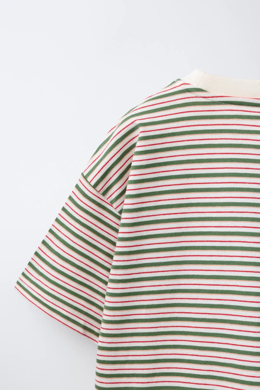 Полосатая футболка с вышитым слоганом ZARA, Striped — фото 4