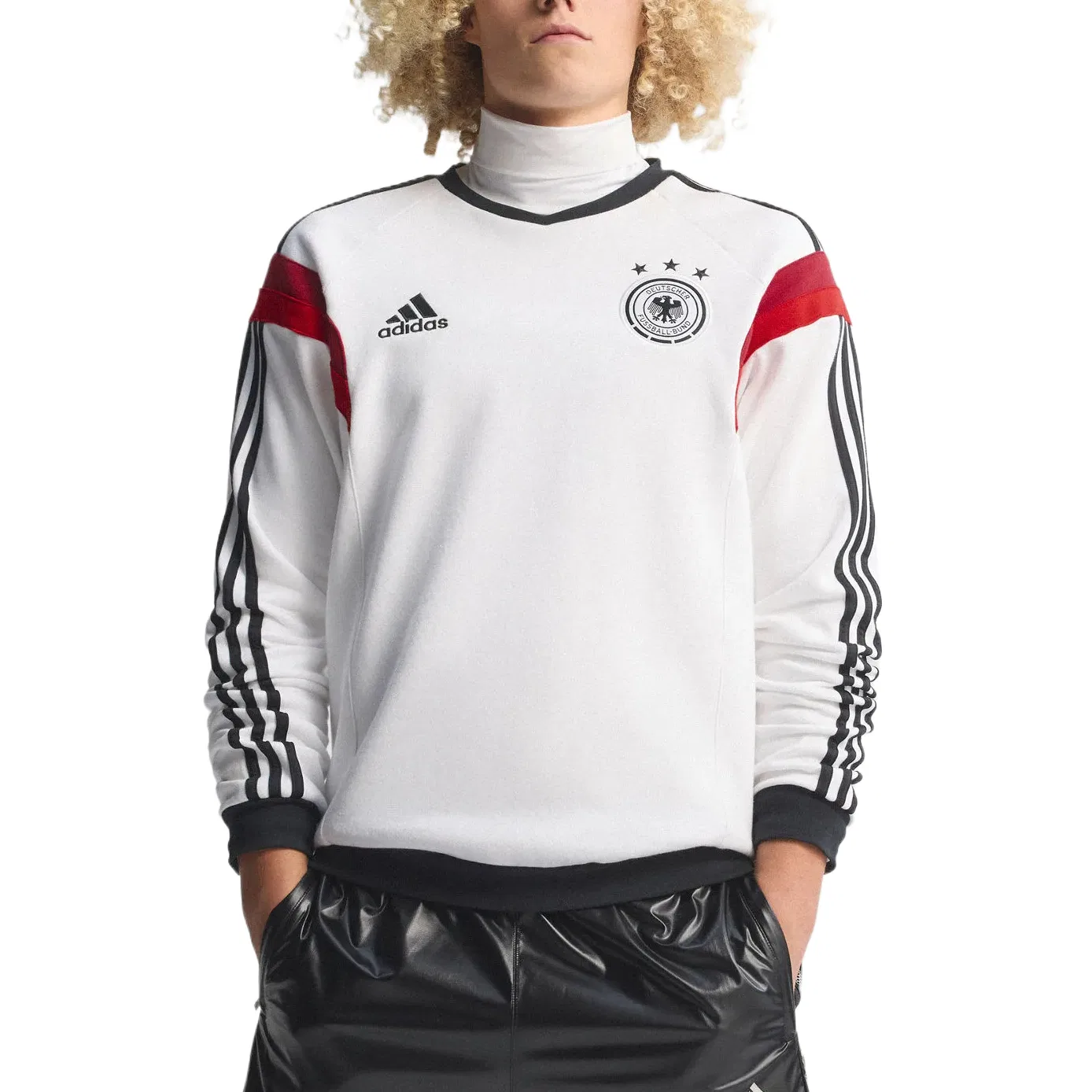 Свитшот с круглым вырезом Adidas, White/Black/Red — фото 3