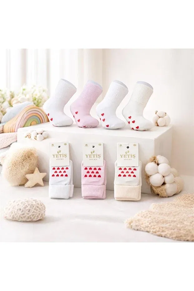 Детские носки для девочек с принтом Non-Slip Sole Abs Cotton Baby Socks Girls Yetiş, Multicolor