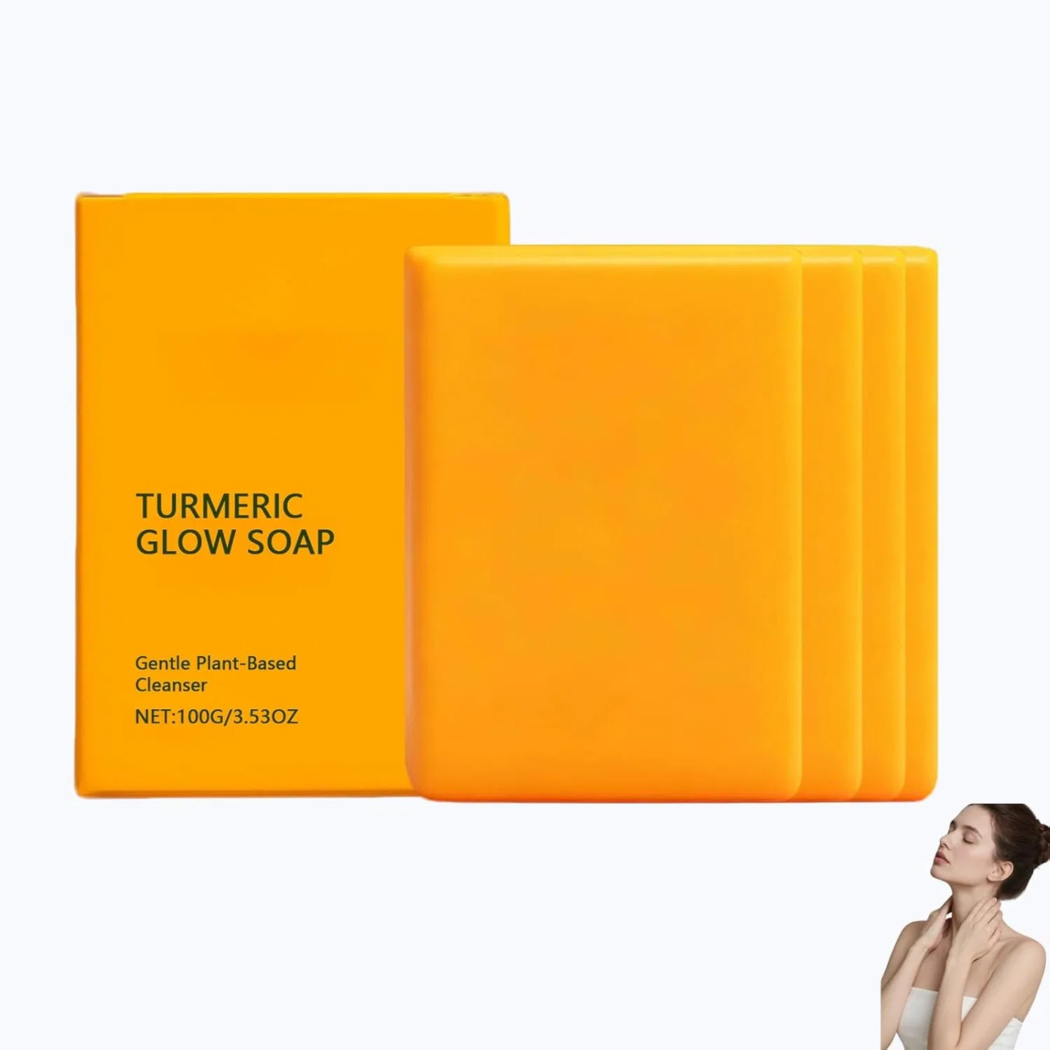 Твердое мыло с куркумой и витамином C, XUSHAOLUN, 4 шт, 100 г, 4PCS