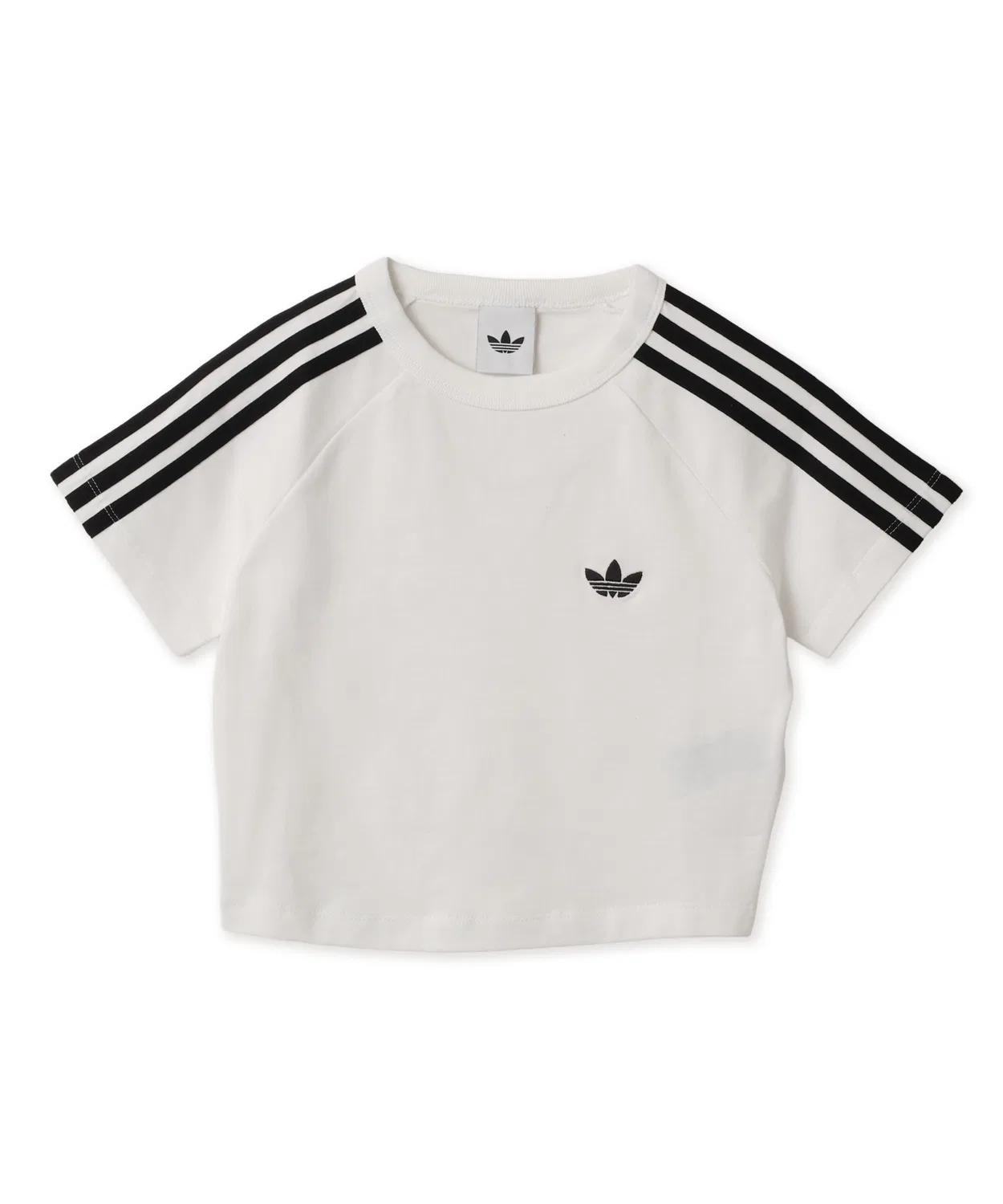 Женская футболка с U-образным вырезом, облегающего кроя Adidas SST Baby Tee, Белый — фото 4