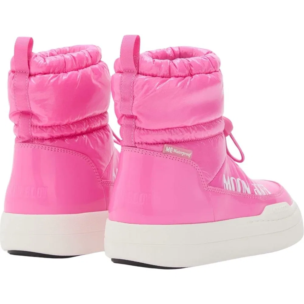 Детские зимние сапоги водонепроницаемые Moon Boot MB Jr Park Tube Mid Glitter WP, Pink — фото 4