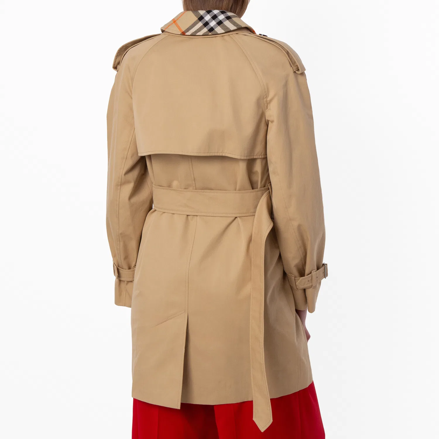 Плащ-тренч с поясом Short Gabardine Belted Trench Coat Burberry, Flax — фото 2