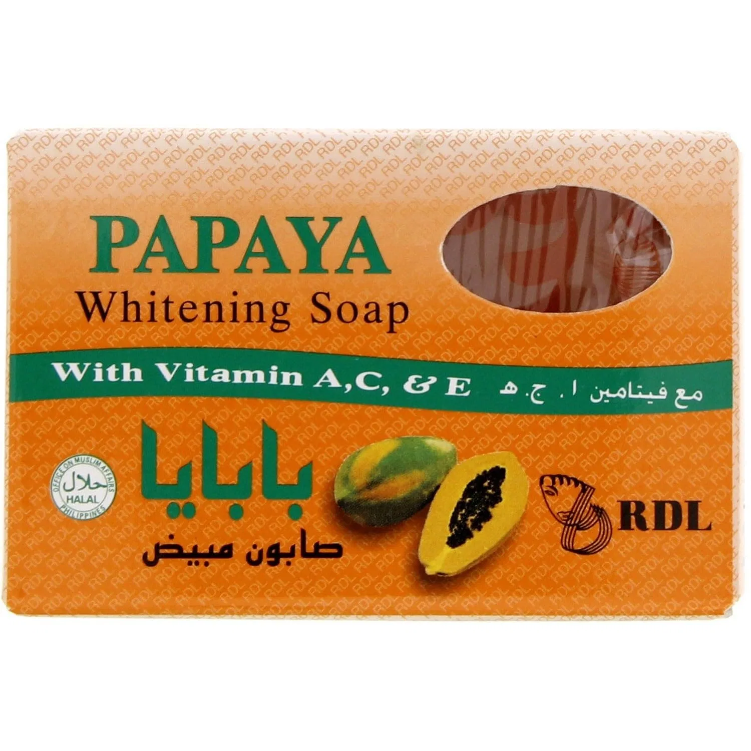 Мыло RDL Papaya Skin Whitening с солнцезащитным кремом и витаминами A, C & E, 135 г Rdl