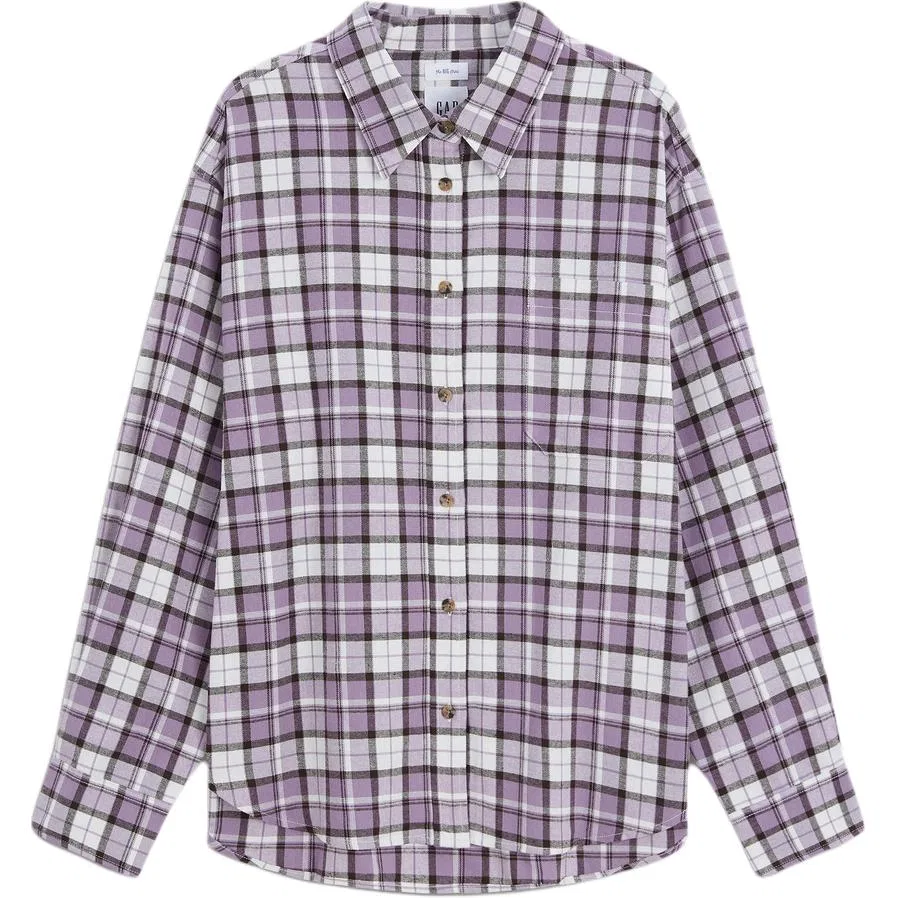 Женская рубашка с лацканами Purple Plaid GAP, Purple Plaid