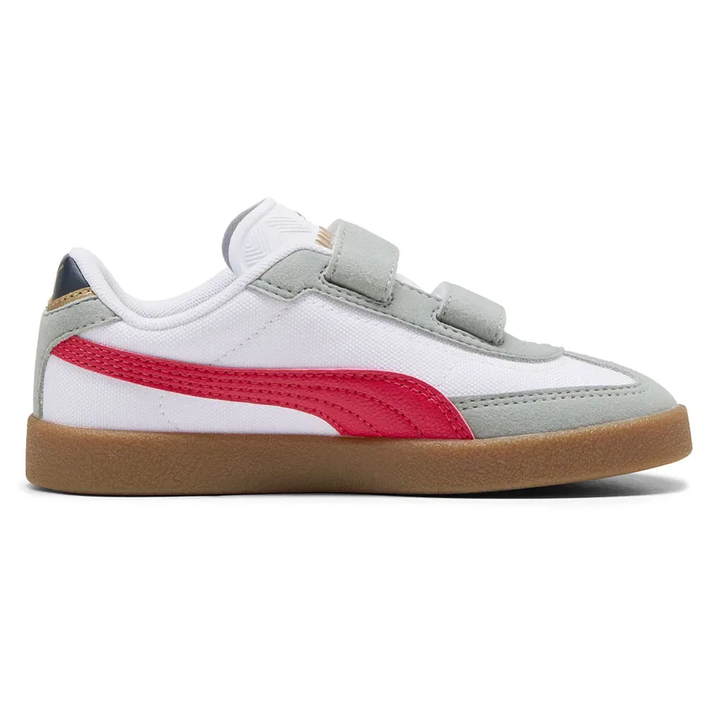 Детские кроссовки для девочек с липучками Puma Club II Era CV V PS, White — фото 3