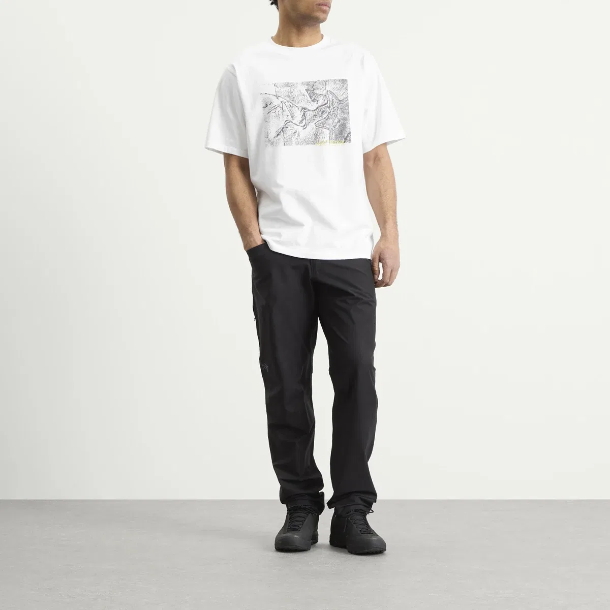 Футболка хлопковая с принтом Kragg Lithographica Arcteryx, White Light — фото 4