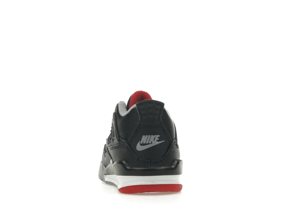Детские кроссовки для мальчиков с ретро-дизайном Jordan 4 Retro Jordan, Black/Cement Grey/Varsity Red/Summit White — фото 4