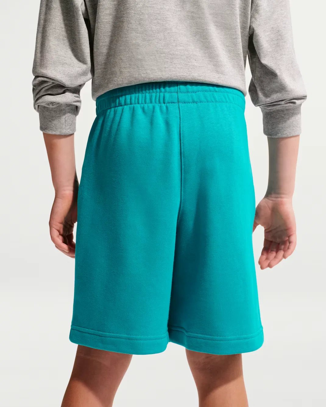 Детские шорты из французской махровой ткани Nike Sportswear Club Fleece, Energy/White — фото 3
