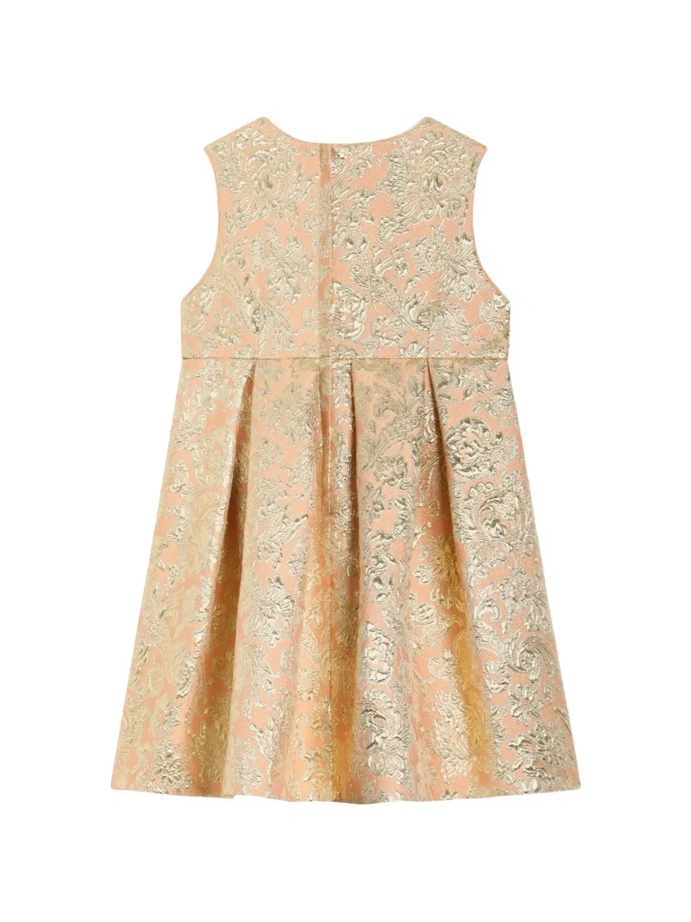 Жаккардовое платье с плиссировкой Dolce & Gabbana Kids, бежевый — фото 2