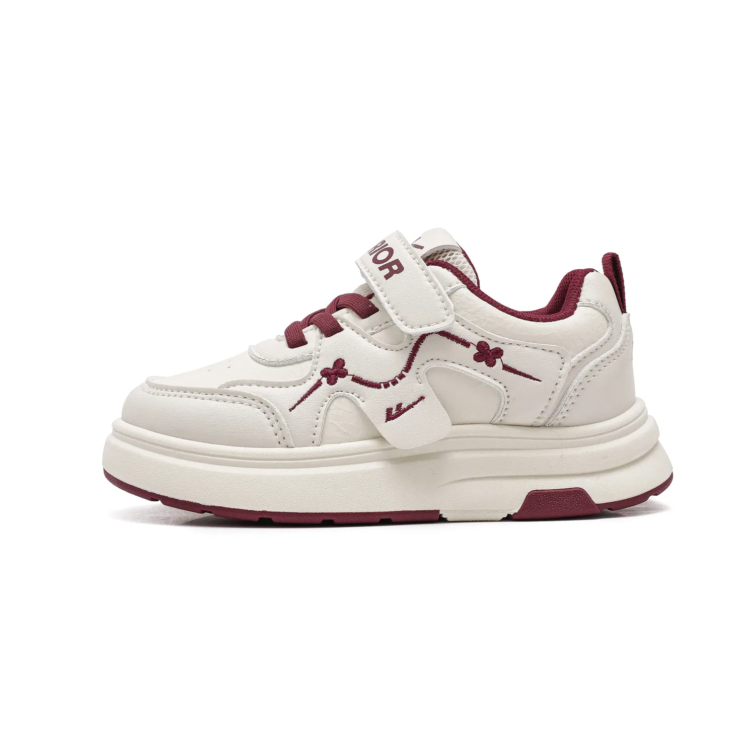 Детские кроссовки для скейтбординга с синтетической кожи Beige Burgundy WARRIOR