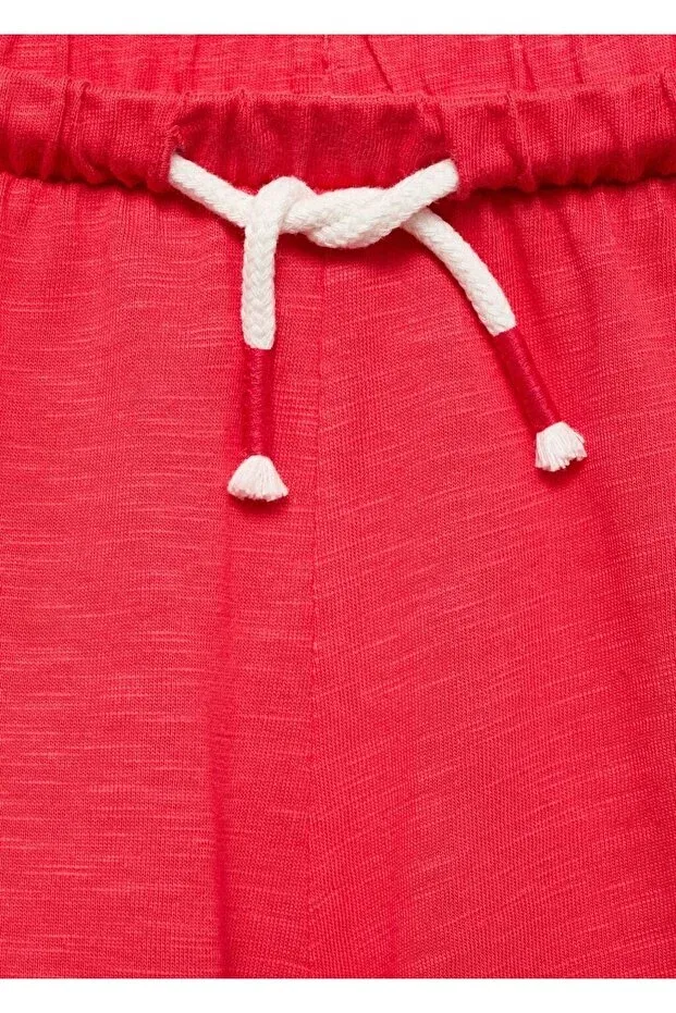 Детские шорты для девочек хлопковые Elastic waist shorts Mango Kids, Fuchsia — фото 3
