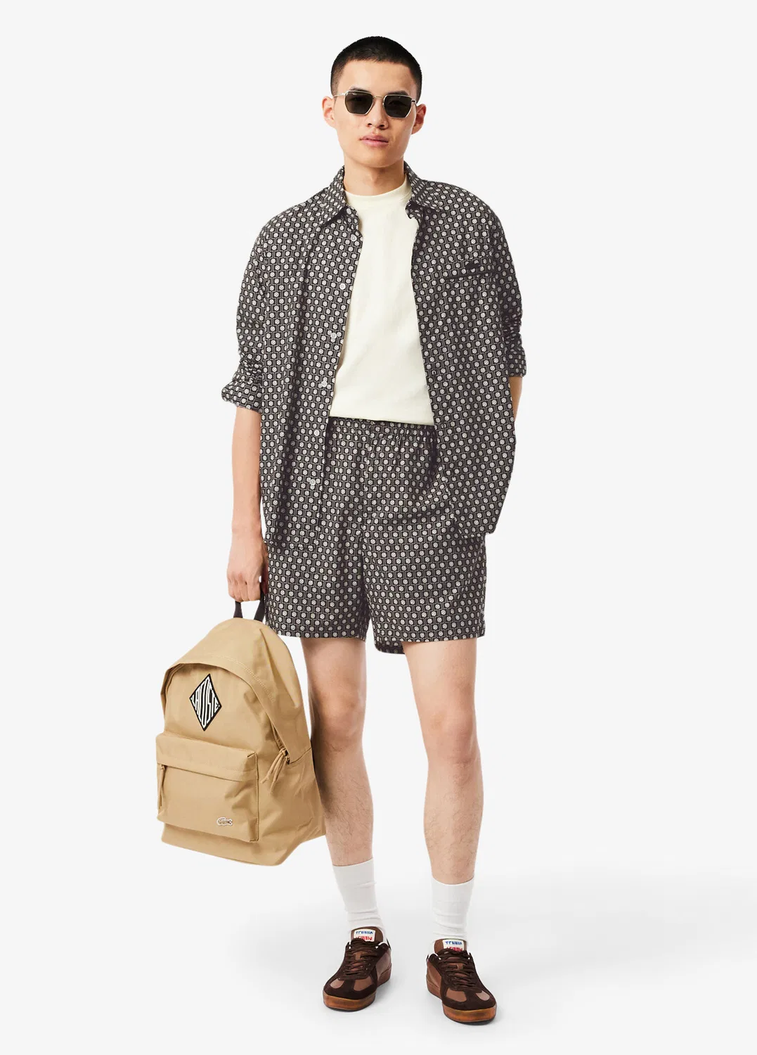 Шорты Lacoste Relaxed Fit, коричневый — фото 4