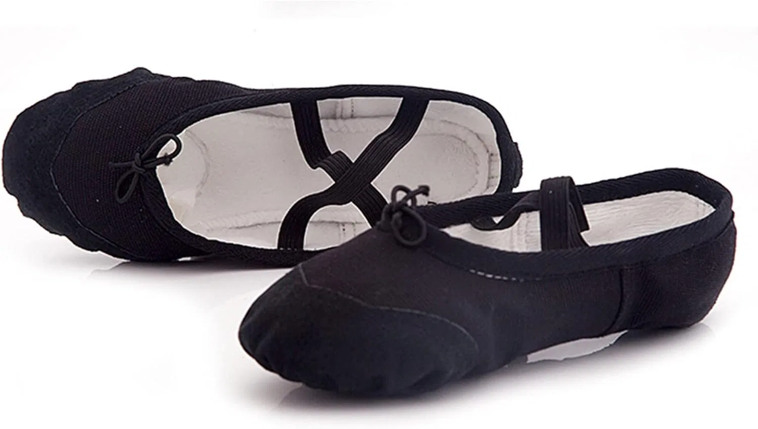 Детские балетки для девочек с принтом Canvas Ballet Dance Shoes Girls Split Sole Ballet Shoes Performance Yoga Slippers Professiona𝐥 Ballerina Flat𝐬, Black — фото 4