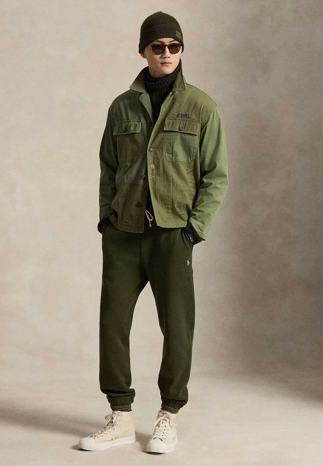 Спортивные штаны из флиса RL - брюки от спортивного костюма Polo Ralph Lauren, Company Olive — фото 2