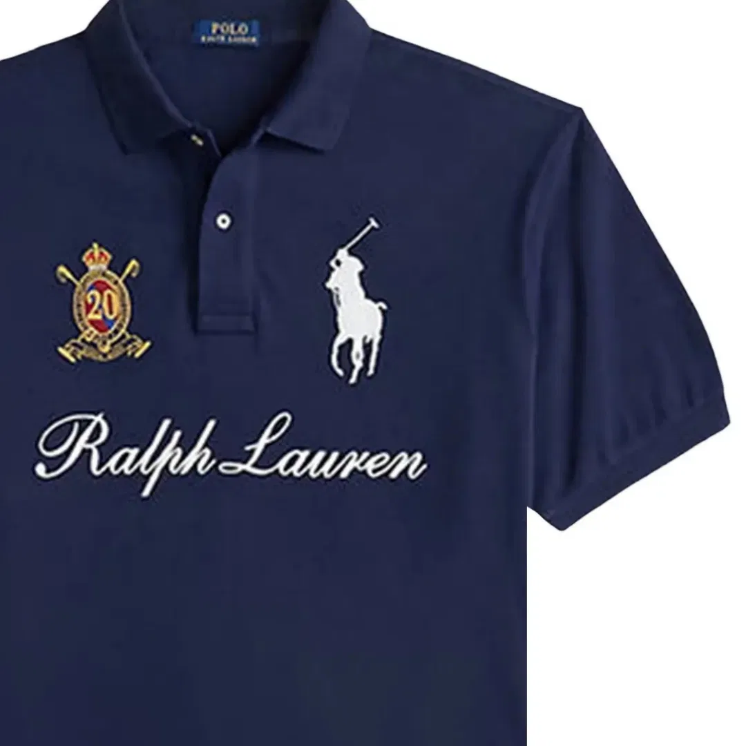 Мужское поло с коротким рукавом Big Pony Polo Shirts Marine Blue Polo Ralph Lauren — фото 3