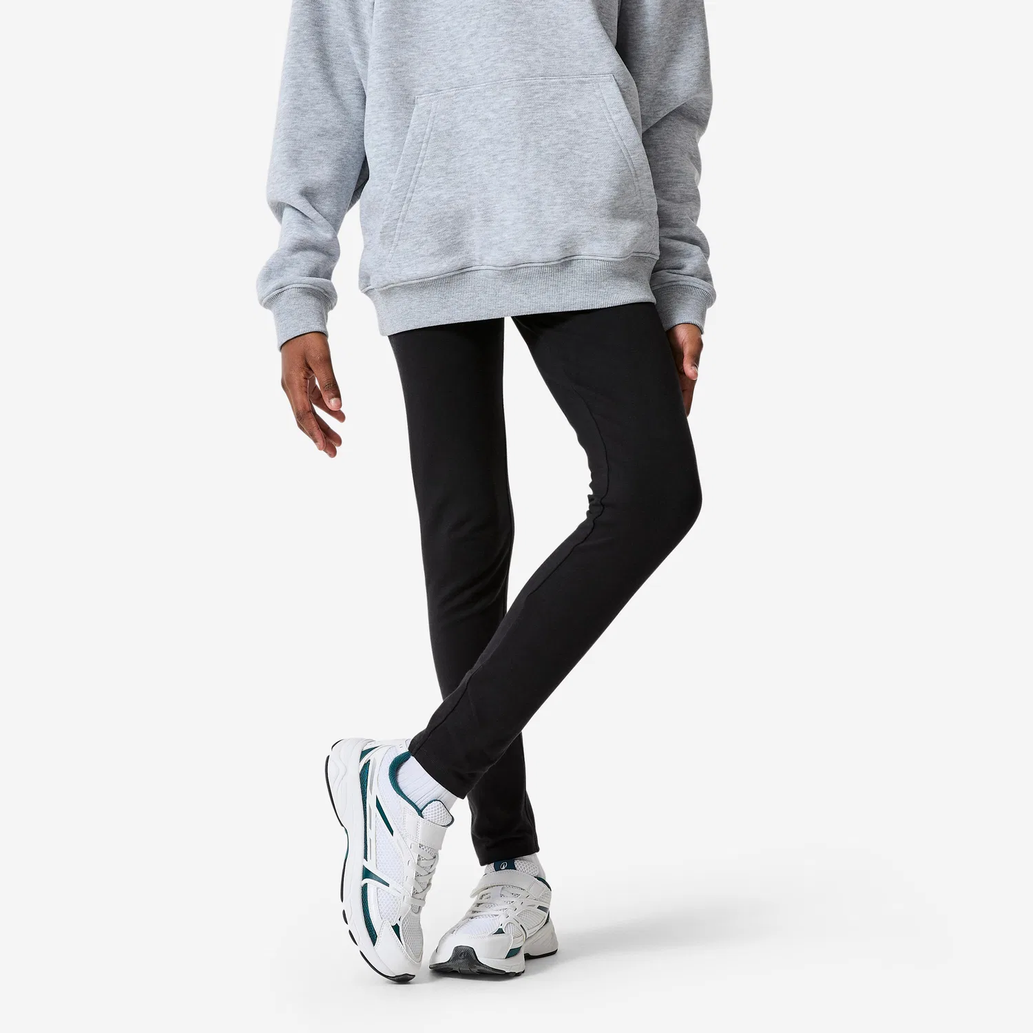 Детские леггинсы хлопковые для девочек Decathlon, Graphitschwarz