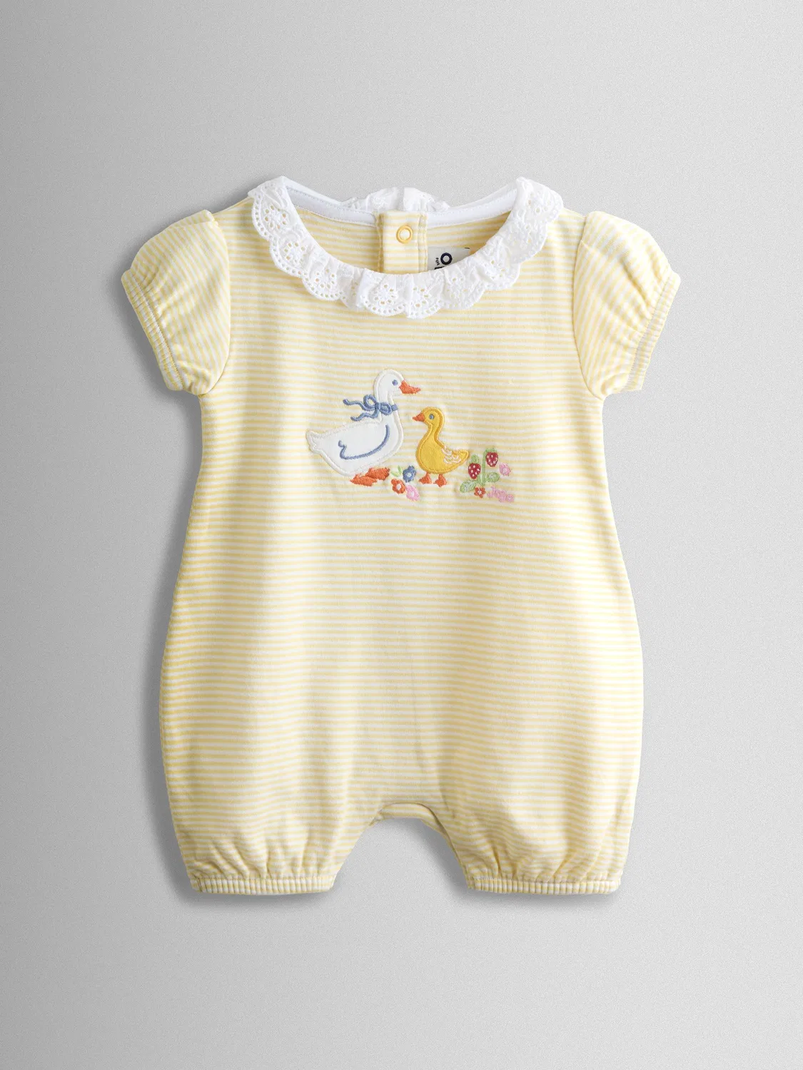 Комбинезон JoJo Maman Bébé с вышивкой утенка, 2 шт, желтый — фото 2