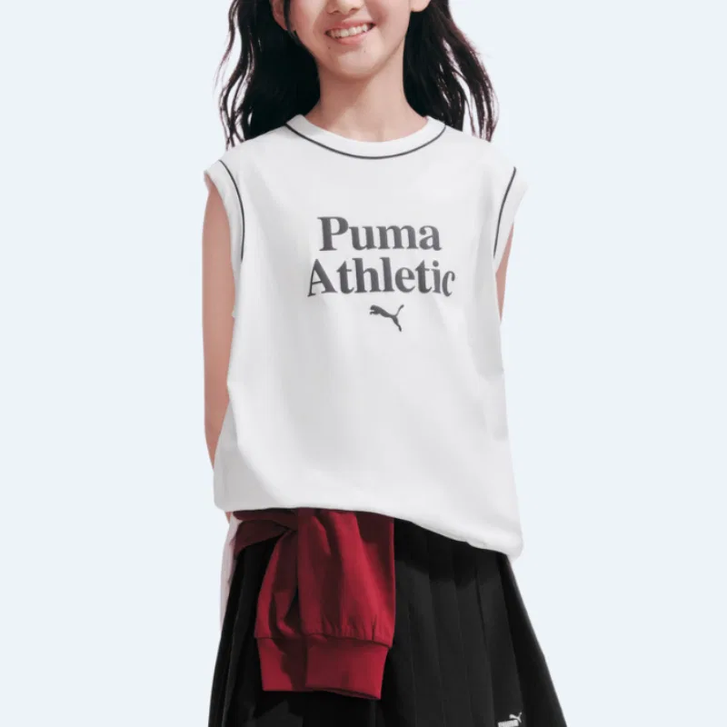 Детская футболка с круглым вырезом PUMA, Raw White — фото 3