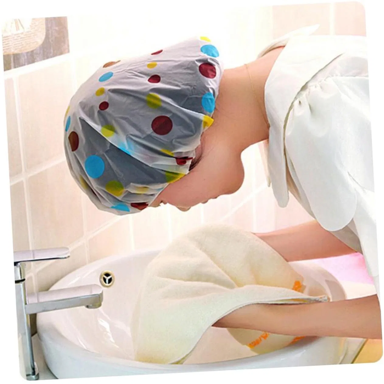 Многоразовые шапочки для душа Healeved, 9 шт, мультиколор — фото 3